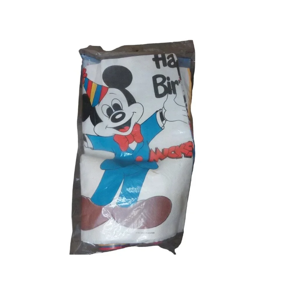 Vintage Disney Mickey Mouse Birthday Party Set For Eight With Plates Cups Napkin